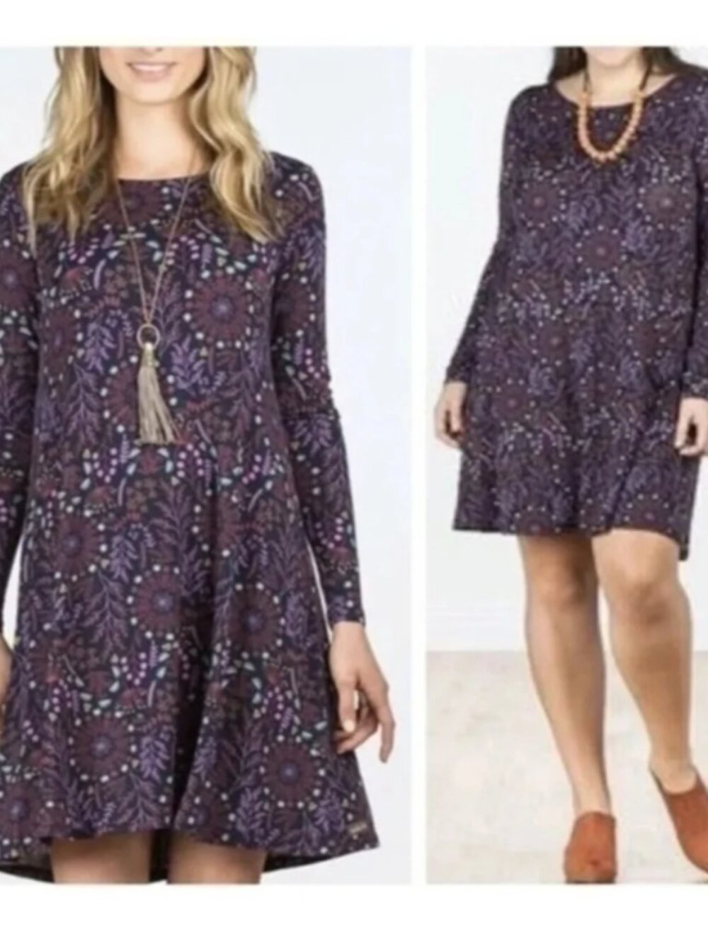 NWOT Matilda Jane Revolution Dress Women Sz Medium Floral Purple Pullover Travel